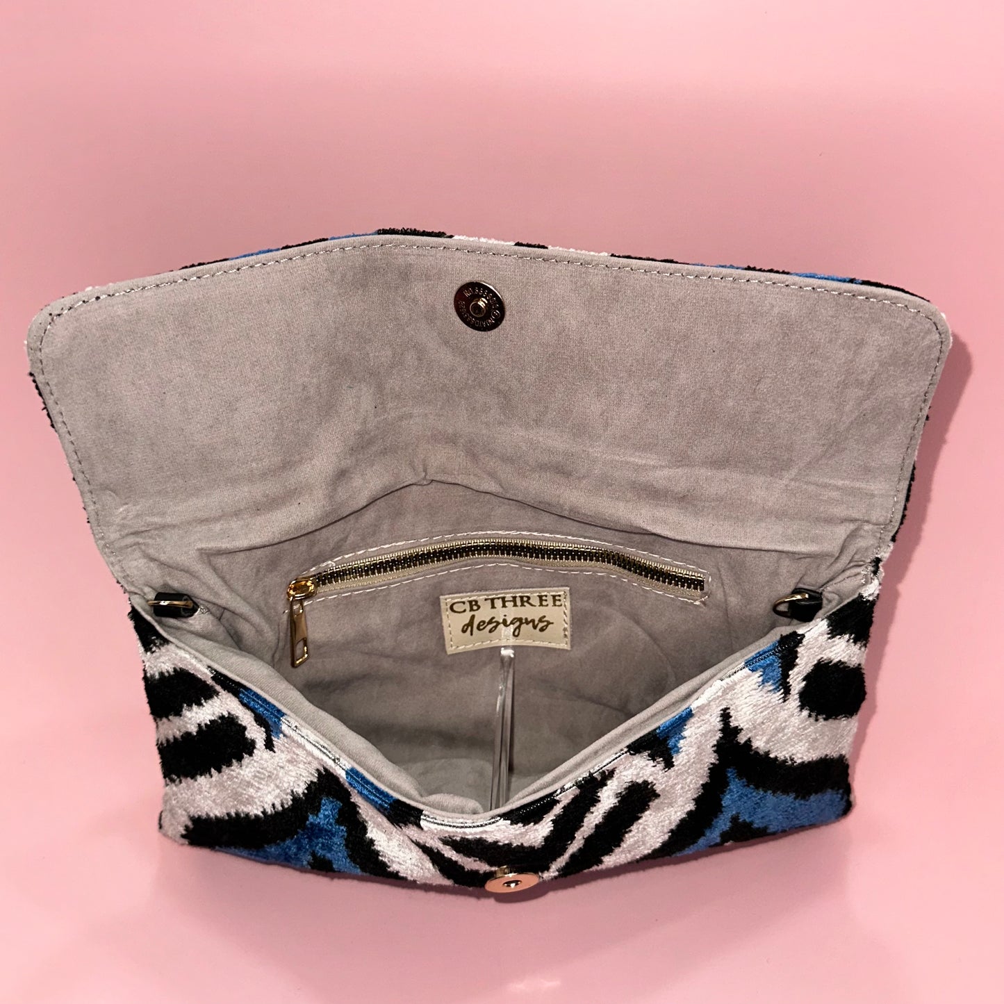 Blue, Black and White Clutch