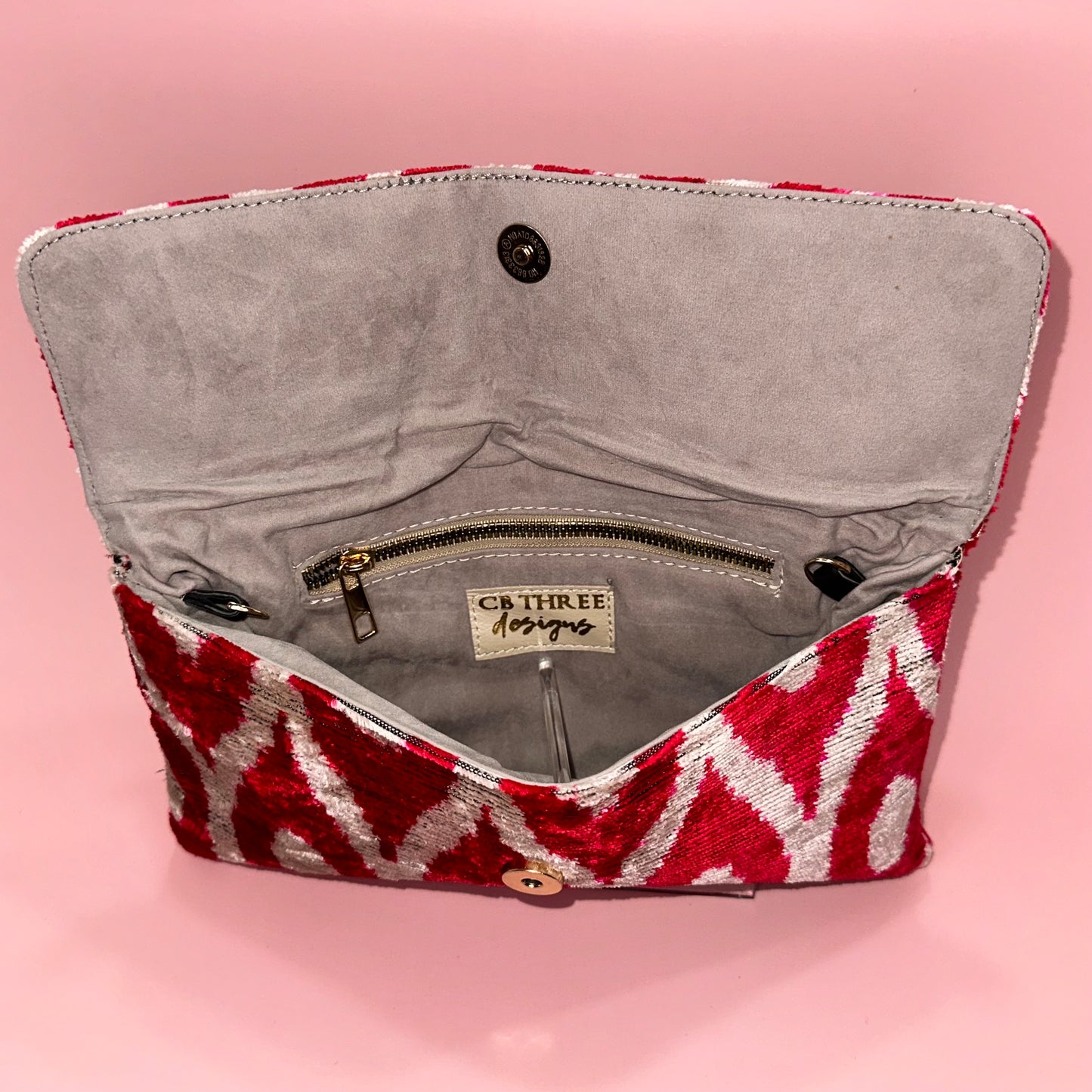 Red and Cream Clutch