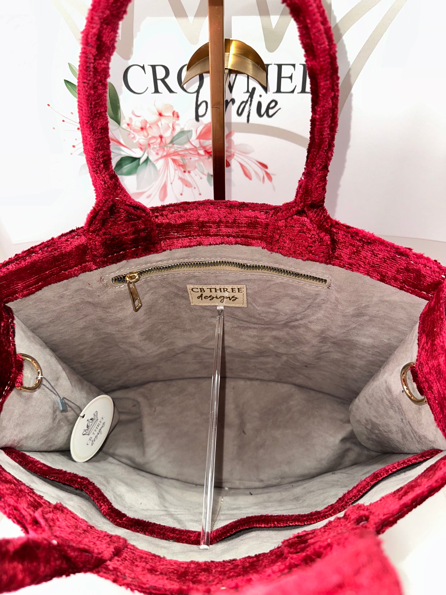 Deep Red Medium Ikat Tote